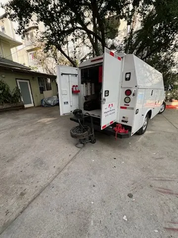 Magnet Plumbing service vehicle on-site for Faucet Repair in San Leon
